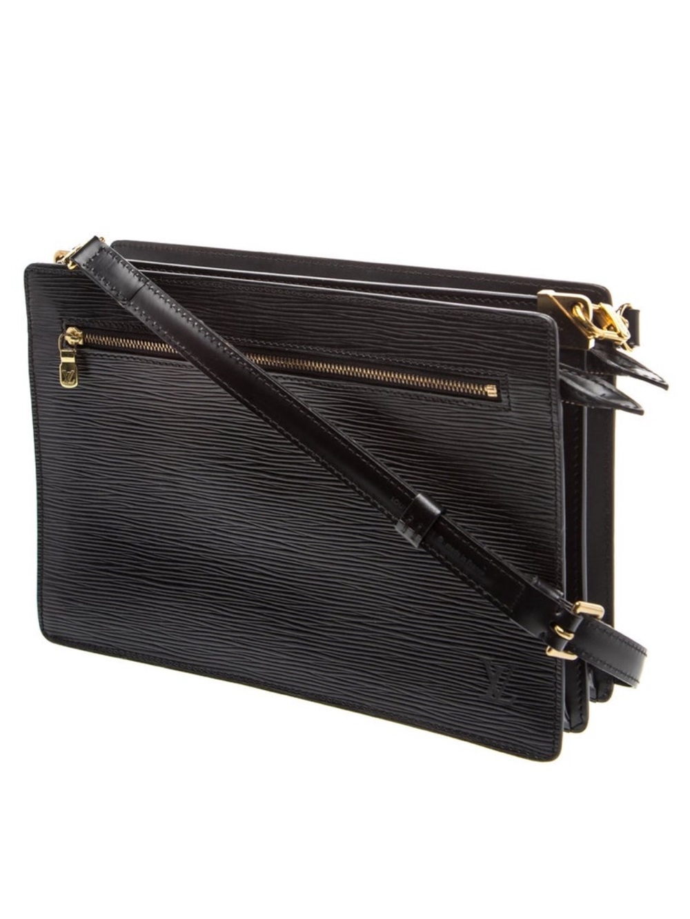 Louis Vuitton Vintage Black Epi Leather Enghien Crossbody Shoulder Clutch Bag